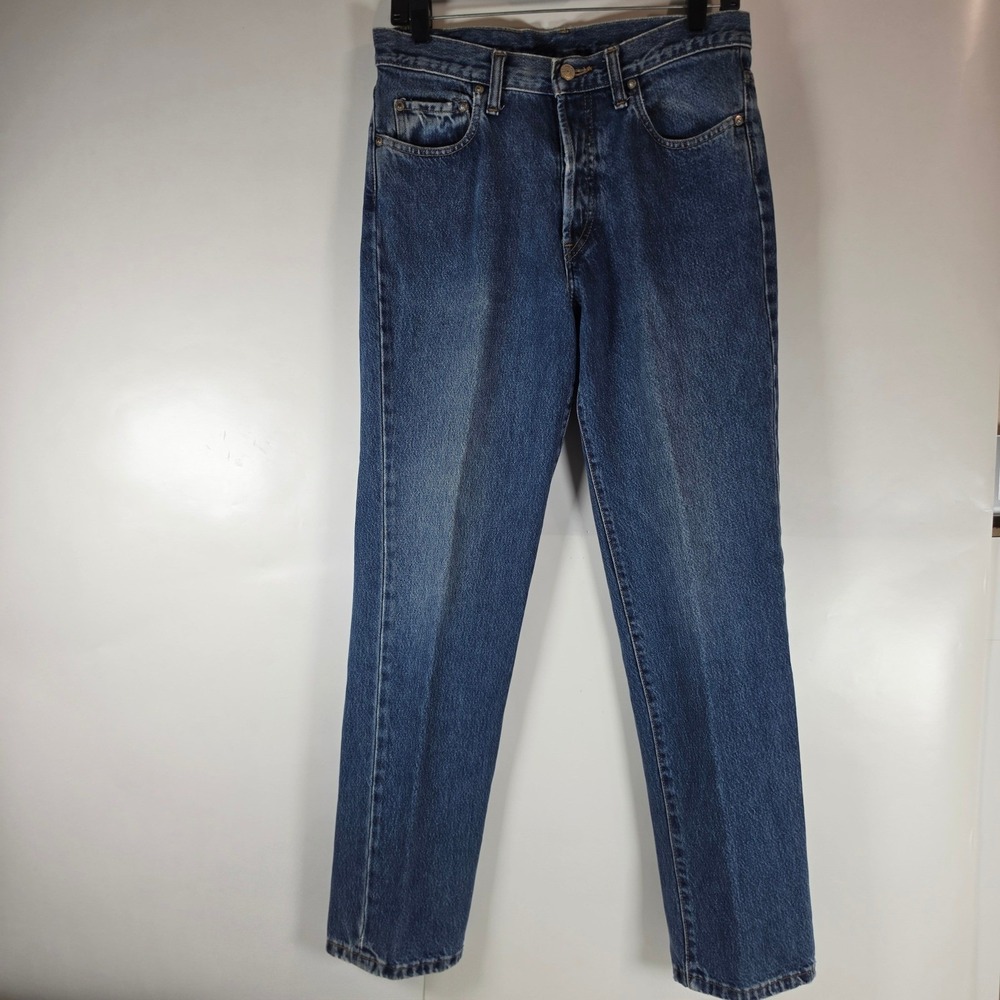 RRL Ralph Lauren Vintage Made USA Button Fly Straight Leg Jeans Blue Men 30x29